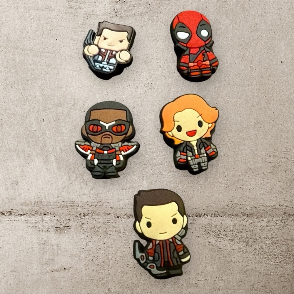 Jibbitz for Crocs Marvel Avengers Superhero Character Shoe Charms Set of 5